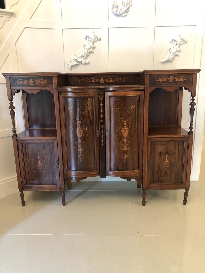 Antique Victorian Inlaid Rosewood Side Cabinet